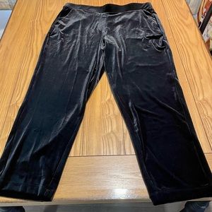NWT Loft Black Velvet Straight Leg Ankle Pants- Size- Large